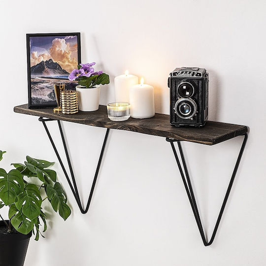 Рафт Стенен Gladiolo 60x15x30см. Metal and wood