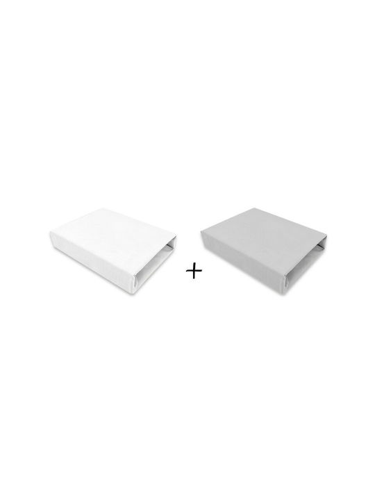 Qmini Seturi de cearșafuri pentru bebeluși Pentru Cradle Bumbac cu Cauciuc Albe 50x90buc 2buc