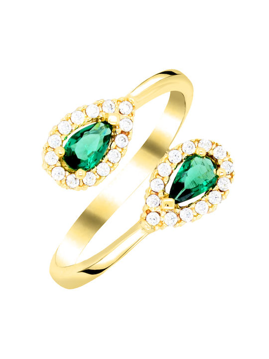 Women's Gold Ring with Zircon 14K