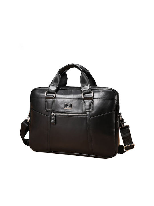 Bull Captain Leather Men's Briefcase Black