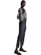 Damen Stoff Hose Schlag Nero