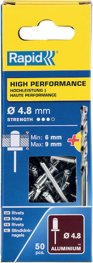 Rapid Πριτσίνια Aluminium M4.8mm 50Stück