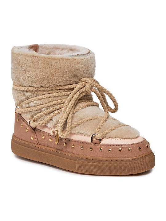 Inuikii Snow Boots with Fur Darker Beige