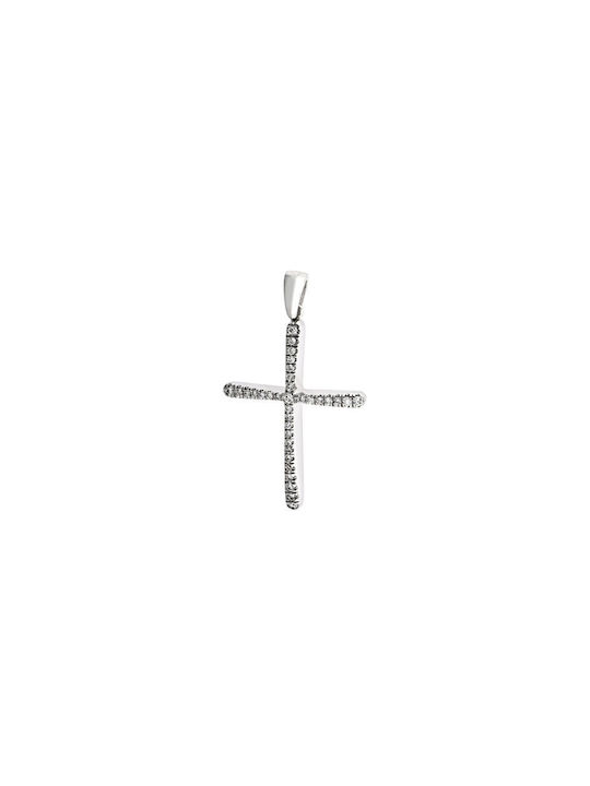 Women's White Gold Cross 18K