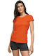 Women's Blouse Cotton Short Sleeve Orange