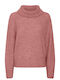 ICHI 'kamara' Women's Long Sleeve Sweater Turtleneck Heather Rose