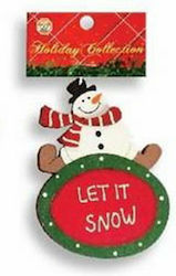 11 cm Schneemann Holzartig Rote Weihnachtsbaumschmuck