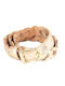 Breite Leder Damen Gürtel Gold