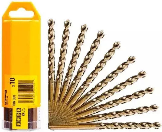 DEWALT Satz 10 Diamantbohrer HSS mit Dreikantschaft für Metall