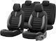 Deluxeboss Set Huse Auto 11buc Piele sintetica Negru