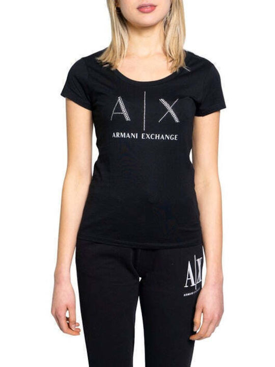 Armani Exchange Damen Sportlich T-shirt Schwarz