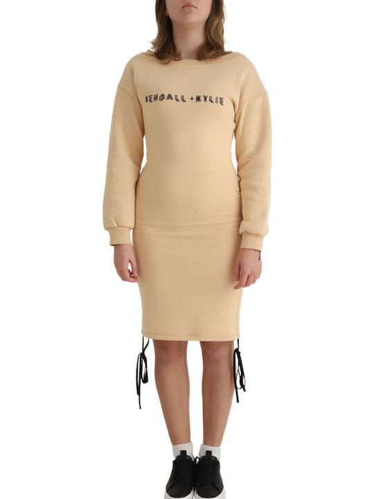 Midi Damenkleid Beige