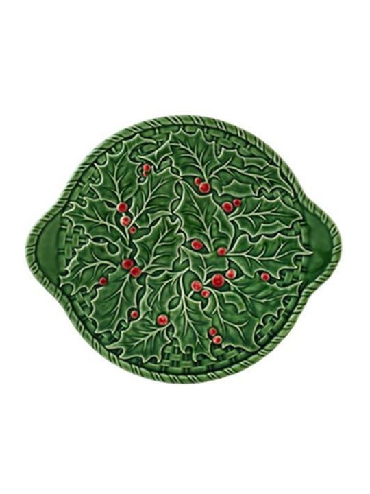 Bordallo Pinheiro Weihnachtlicher Salve Keramik Grüns D36cm.
