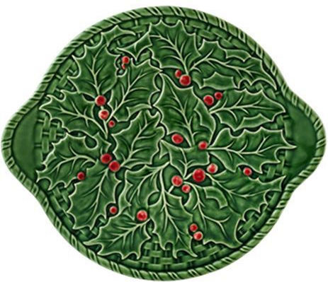 Bordallo Pinheiro Weihnachtlicher Salve Keramik Grüns D36cm.