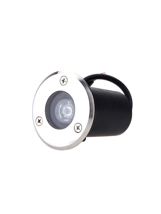 Optonica Spot De Podea LED 1W Cu Lumină Alb Rece Gri