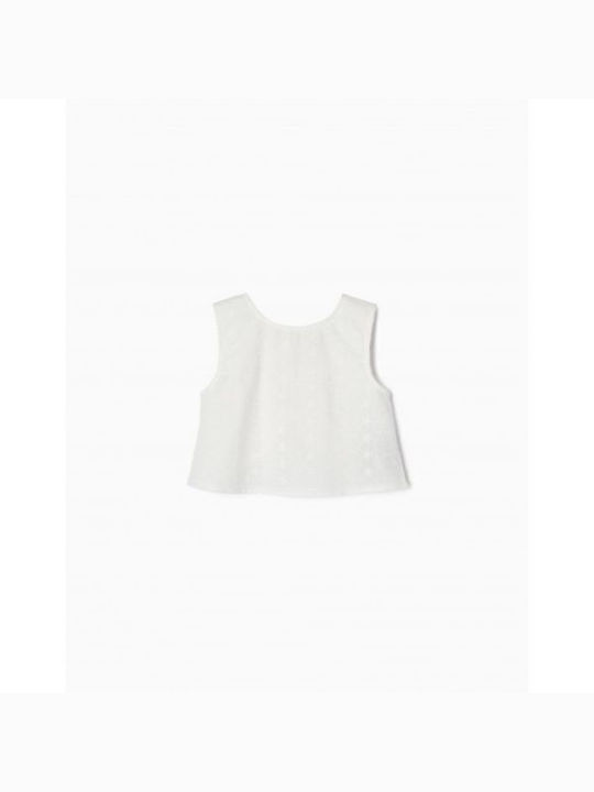 Zippy Kids Crop Top Sleeveless White.