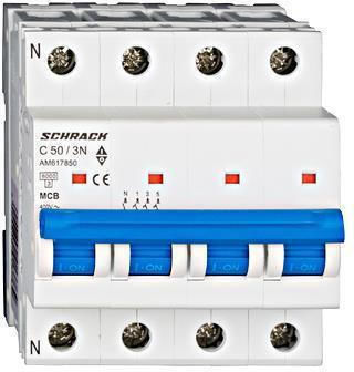 Schrack Automatic Circuit Breaker 50A Triple-pole AC 196-010611350