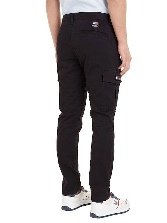 Tommy Hilfiger Tjm Men's Trousers Cargo Elastic in Slim Fit Black