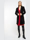 Women's Short Half Coat with Buttons black