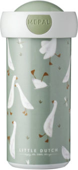 Little Dutch Little Goose Kids Water Bottle with Screw Cap Non Spill Green 300ml