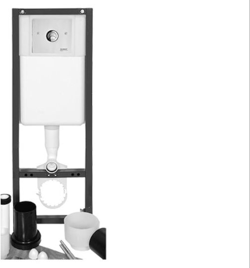 Siamp Exclusive Εντοιχιζόμενο Πλαστικό Καζανάκι Ορθογώνιο Χαμηλής Πίεσης Γκρι