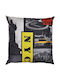 Inart Sofa Cushion New York Grey Yellow 45x45cm