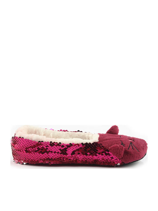 Fshoes Geschlossene Damen Hausschuhe Fuchsie