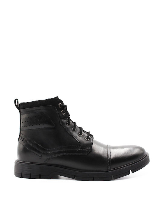 Aerostep Men's Leather Military Boots Black