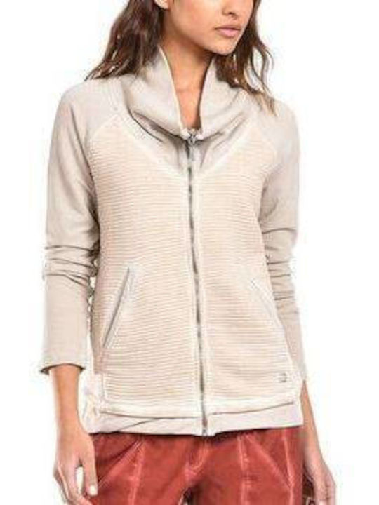 Freddy Women's Cardigan with Zipper Beige.