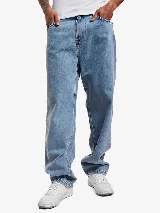 Men's Jeans Pants with Relaxed Baggy Fit Vintage Mid Blue
