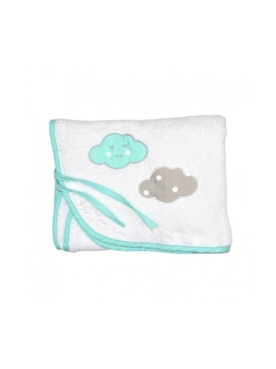 Baby Star Hooded Baby Bath Towel Mint