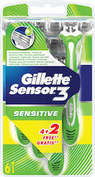 Gillette Ξυραφάκια Sensor 3 Sensitive Gillette (4τεμ) + 2τεμ Δώρο