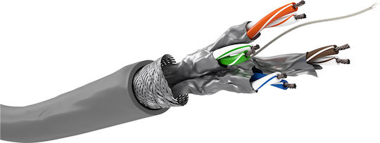 Goobay S/FTP Кат.6 (Gigabit) Мрежов Кабел Ethernet Без Конектори 100м Сив