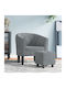 Armchair with Footstool Dark Grey 70x56x68cm