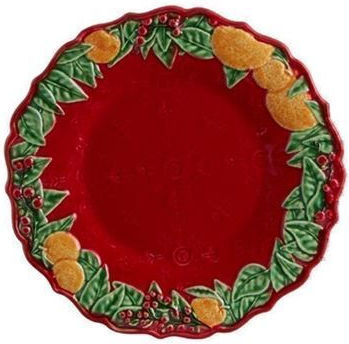 Bordallo Pinheiro Christmas Plate Ceramic