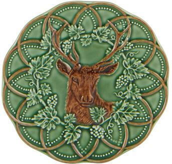 Bordallo Pinheiro Christmas Plate Ceramic Green D15.5cm.
