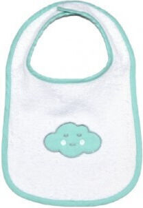 Baby Star Wolke Lätzchen Stoff mit Bügelverschluss und Schlaufe Mint