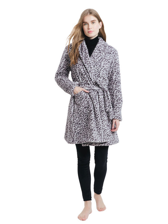 Giota Winter Women's Fleece Robe Grey