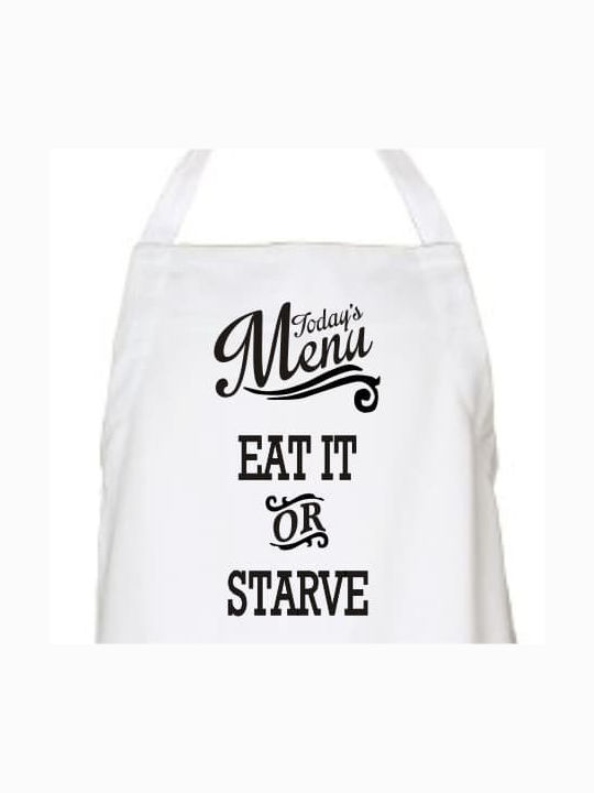 Kitchen apron Today's Menu - White