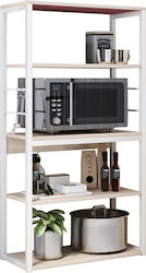 ArteLibre Puffin Metallic Rack 4 Tiers White