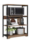 ArteLibre Walrus Wooden Kitchen Rack 3 Tiers Brown 60x30x100cm