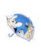 Sonic Kinder Regenschirm Gebogener Handgriff Blau mit Durchmesser 71cm.