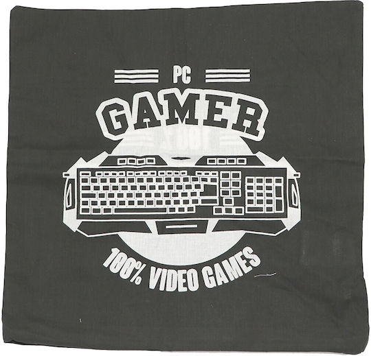 Gamer Throw Pillow Case Black 40x40cm