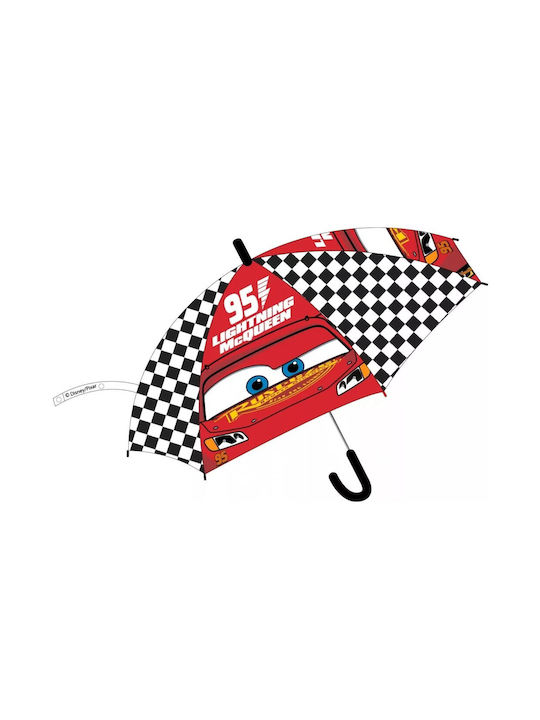 Kids Curved Handle Umbrella with Diameter 43.5cm Red