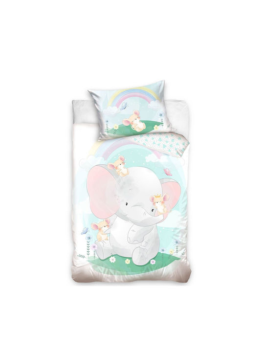 Baby Bettbezug Set mit Kissenbezug Wiege White 100x135cm.