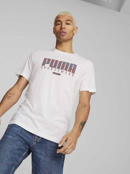 Puma Graphics Tricou pentru bărbați cu mâneci scurte Alb