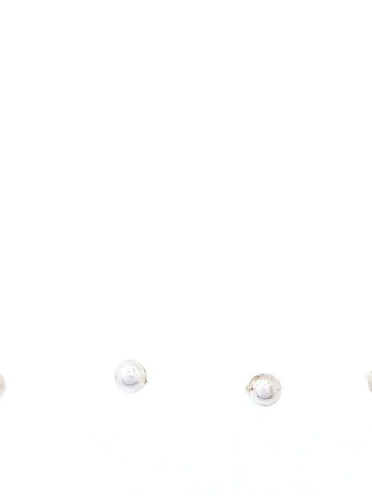 PS Silver Σετ Σκουλαρίκια Piercing Μύτης από Ασήμι Λευκό