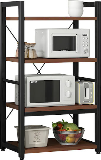 ArteLibre An der Wand montiert Badezimmerregal Metallisch 60x36x117cm Braun