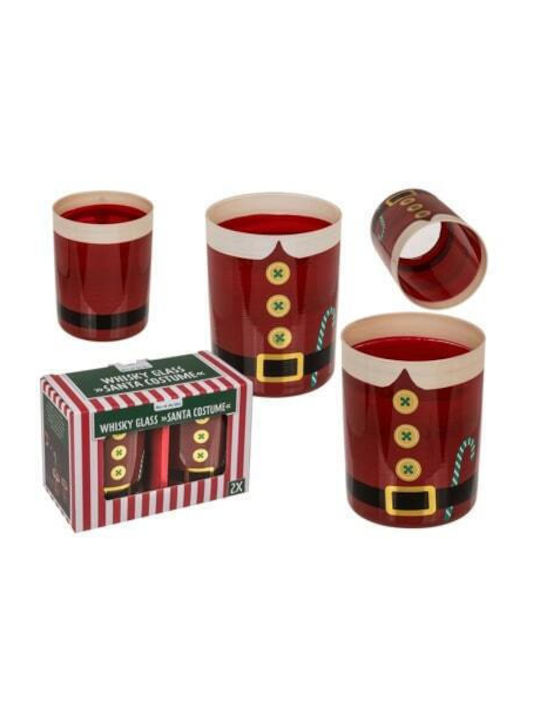 Set Christmas Glasses Glass 2pcs