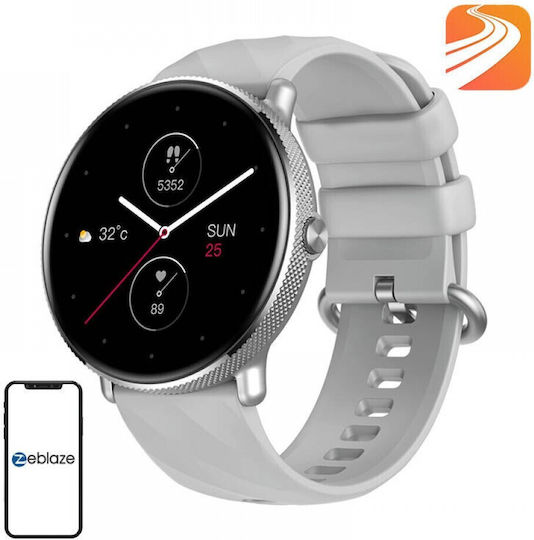 Zeblaze GTR 3 Pro Stainless Steel 45mm Smartwatch με Παλμογράφο (Ασημί)